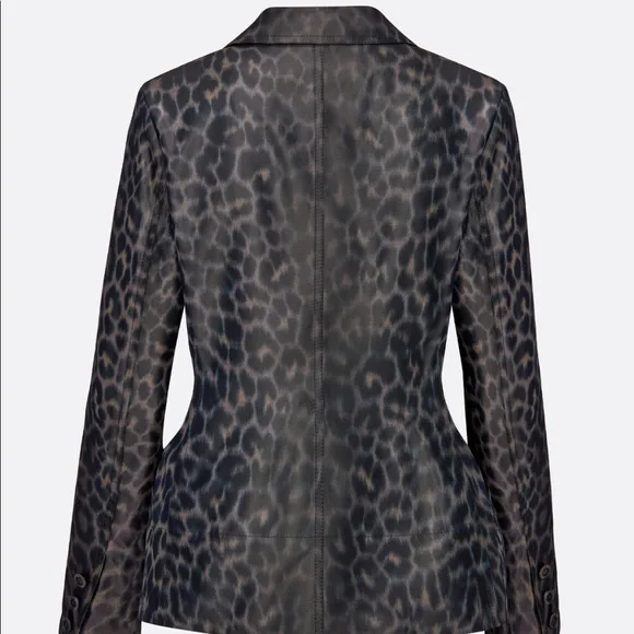 Dior bar jacket in leopard grey canvas - Picture 7 of 7